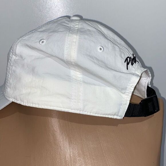 PINK Victoria's Secret Women's White Metallic Dog Baseball Cap Hat Adjustable - Picture 5 of 8